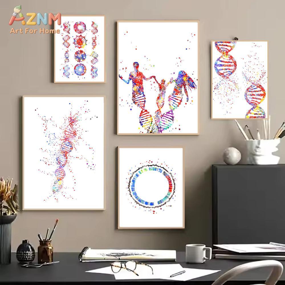 AZNM Colorful Watercolor DNA G - Medical Lab Posters review and price