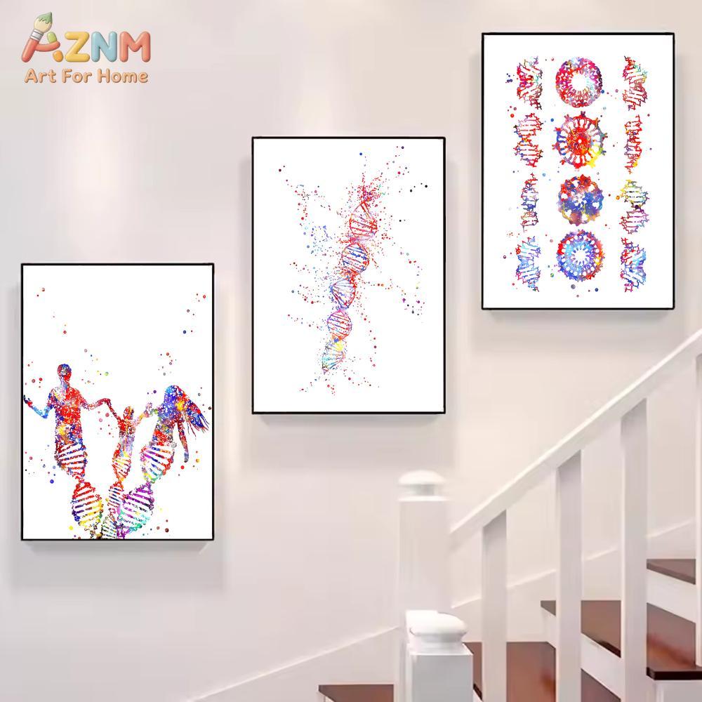 AZNM Colorful Watercolor DNA G - Medical Lab Posters review and price