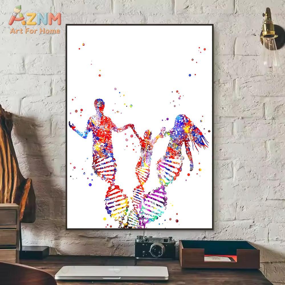 AZNM Colorful Watercolor DNA G - Medical Lab Posters review and price